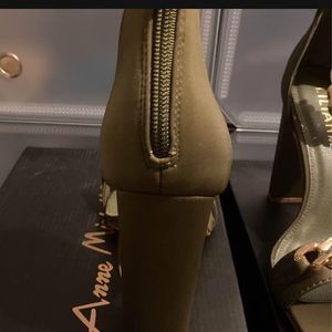 Olive green with gold chain heels size 9